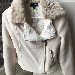 Express Jackets & Coats - Express fleece crop Moto jacket Express Jackets & Coats - Express fleece crop Moto jacket